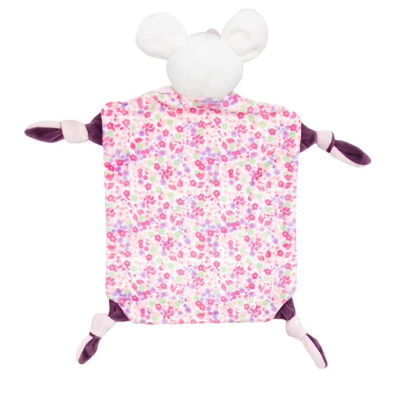 Rasseltuch Maus rosa (personalisiert)