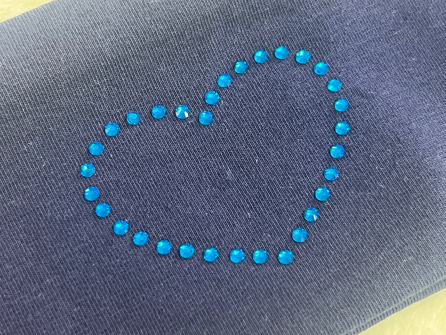 Stirnband "Uni navy" Strass Herz
