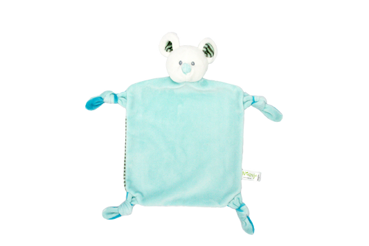 Rasseltuch Maus blau (personalisiert)