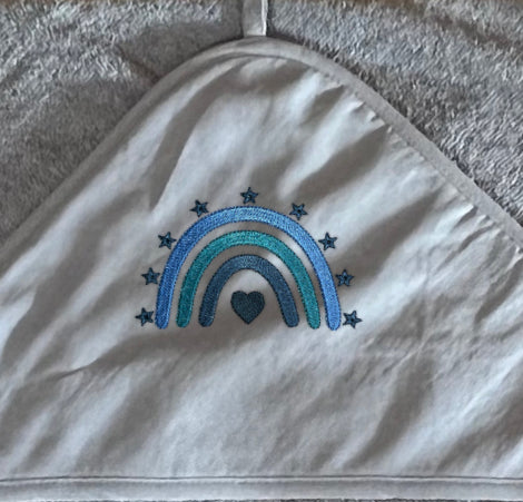 Baby-Handtuch Regenbogen blau