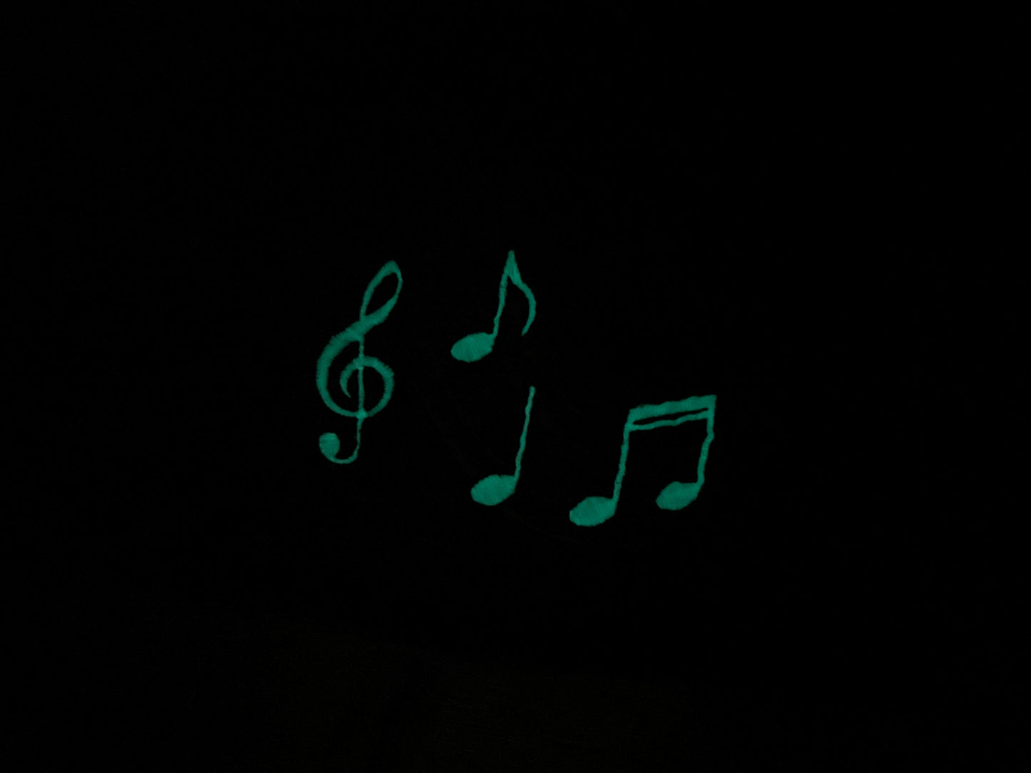 Stirnband schwarz - Noten (glow in the dark)