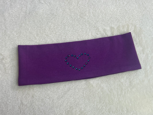 Kinder-Stirnband "Uni lila" Strass Herz