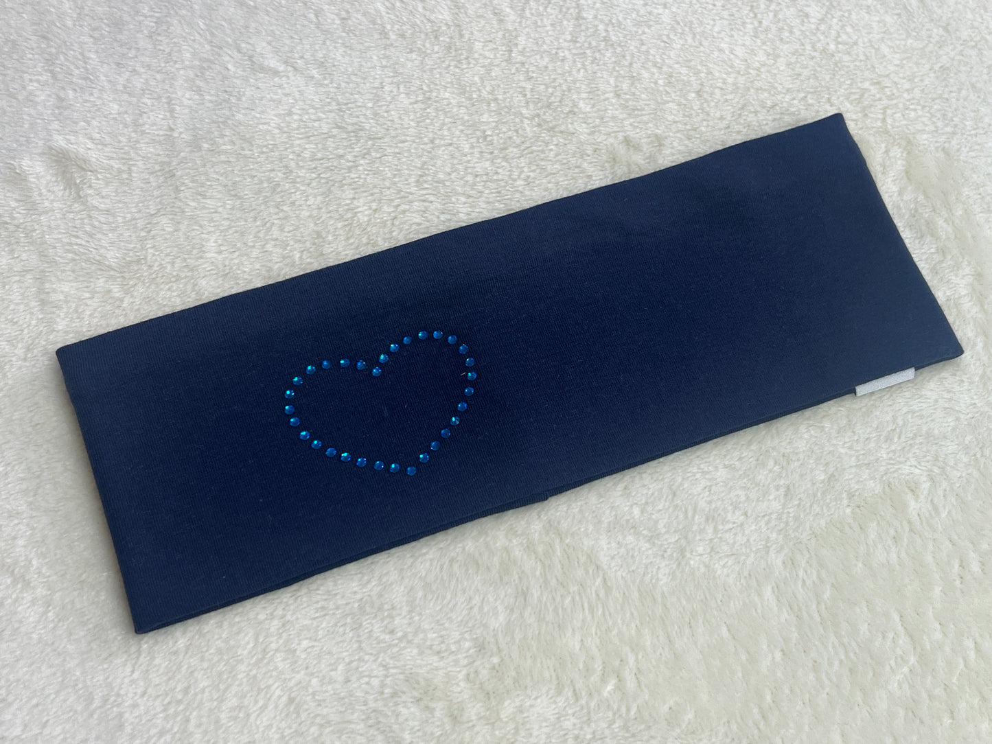 Stirnband "Uni navy" Strass Herz