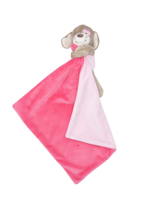 Schmusetuch Hund pink (personalisiert)