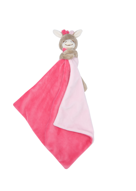 Schmusetuch Esel pink (personalisiert)